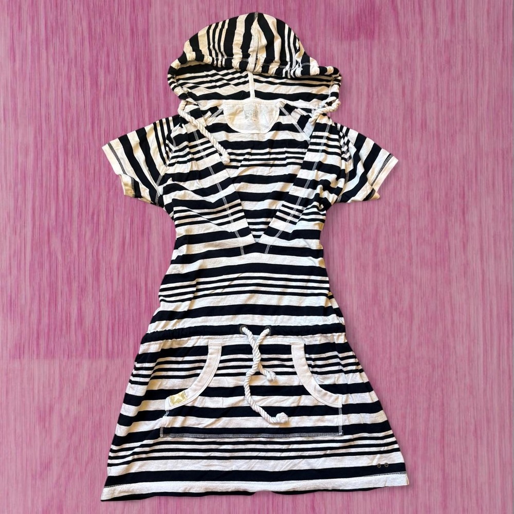ღ converse one star navy striped hoodie dress